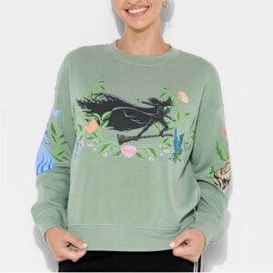Women's Extra Small Wicked: For Good Fleece Graphic Sweatshirt Sage Green NWT Sm
